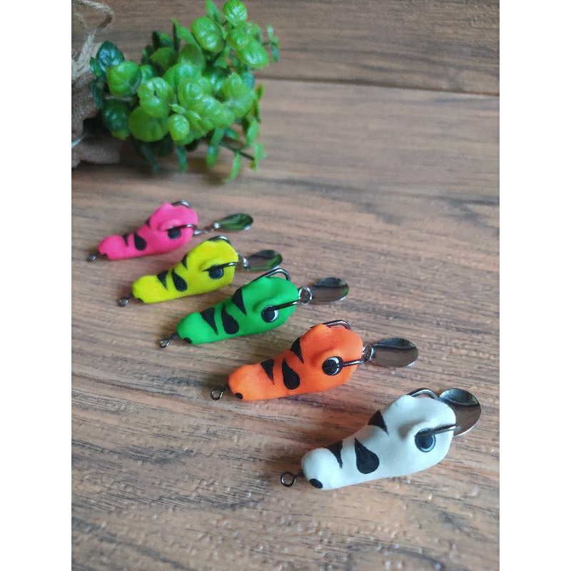 Soft Frog - Bentuk Buaya / Kodok Karet / Umpan Casting Ikan Gabus / Umpan Handmade