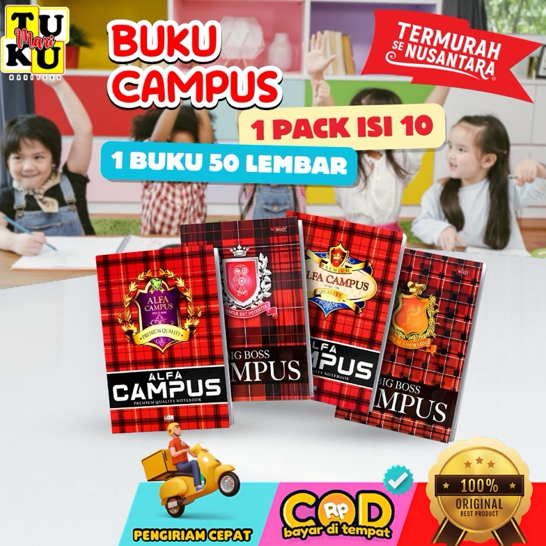 

ABDUP7687 buku tulis campus besar isi 5 lembar 1 pak isi 1buku 1buku PREMIUM QUALITY
