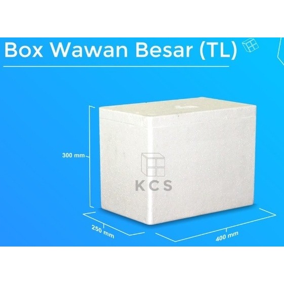 Box Styrofoam Besar KCS 40x25x30 cm Kotak Stereofoam Es Wawan Besar Ice Box Foam WBTL