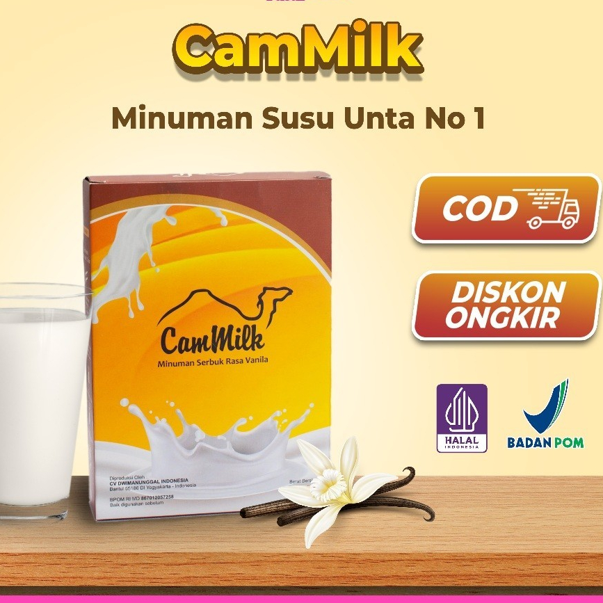 

BELI 3 GRATIS 1 CAMMILK BPOM RASA VANILA|SUSU SERBUK UNTA ORIGINAL 200 GRAM BANYAK KASIAT
