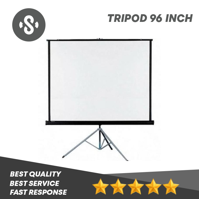 Layar Proyektor Screen Projector Tripod LeTaec 96inch