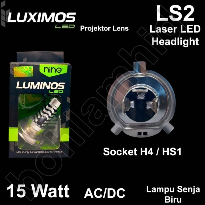 HOT PRODUCT Lampu Motor LED Laser VERZA LUXIMOS H4 HS1 30W 2Warna Putih Kuning Projektor