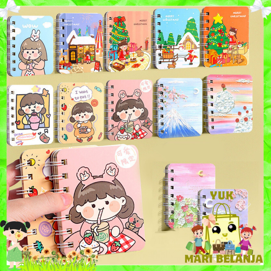 

YMB Buku Catatan Motif Murah Buku Diary Motif Notebook Ring Motif Kartun Buku Catatan Memo Spiral Buku Tulis Mini Binder Karakter Murah