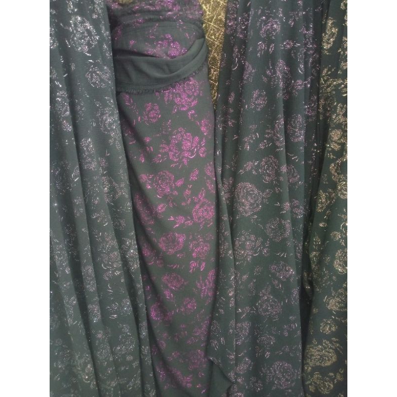bahan/kain Doble aicon Glitter bunga..
