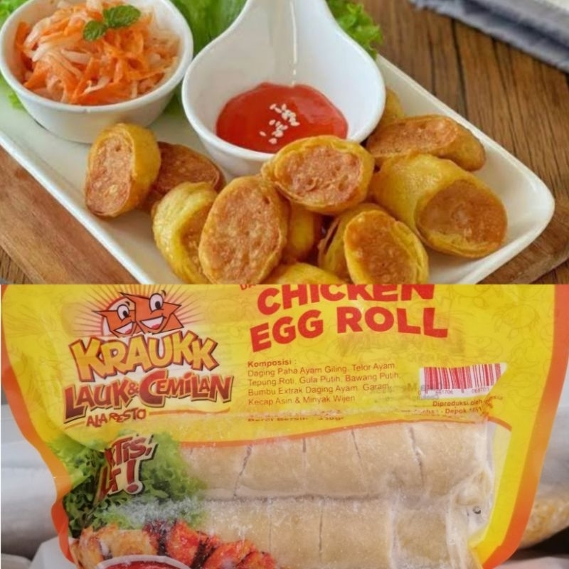 

Kraukk Chicken Egg Roll isi 3 lonjor / egg roll egg chicken roll bento sehat frozen food bogor