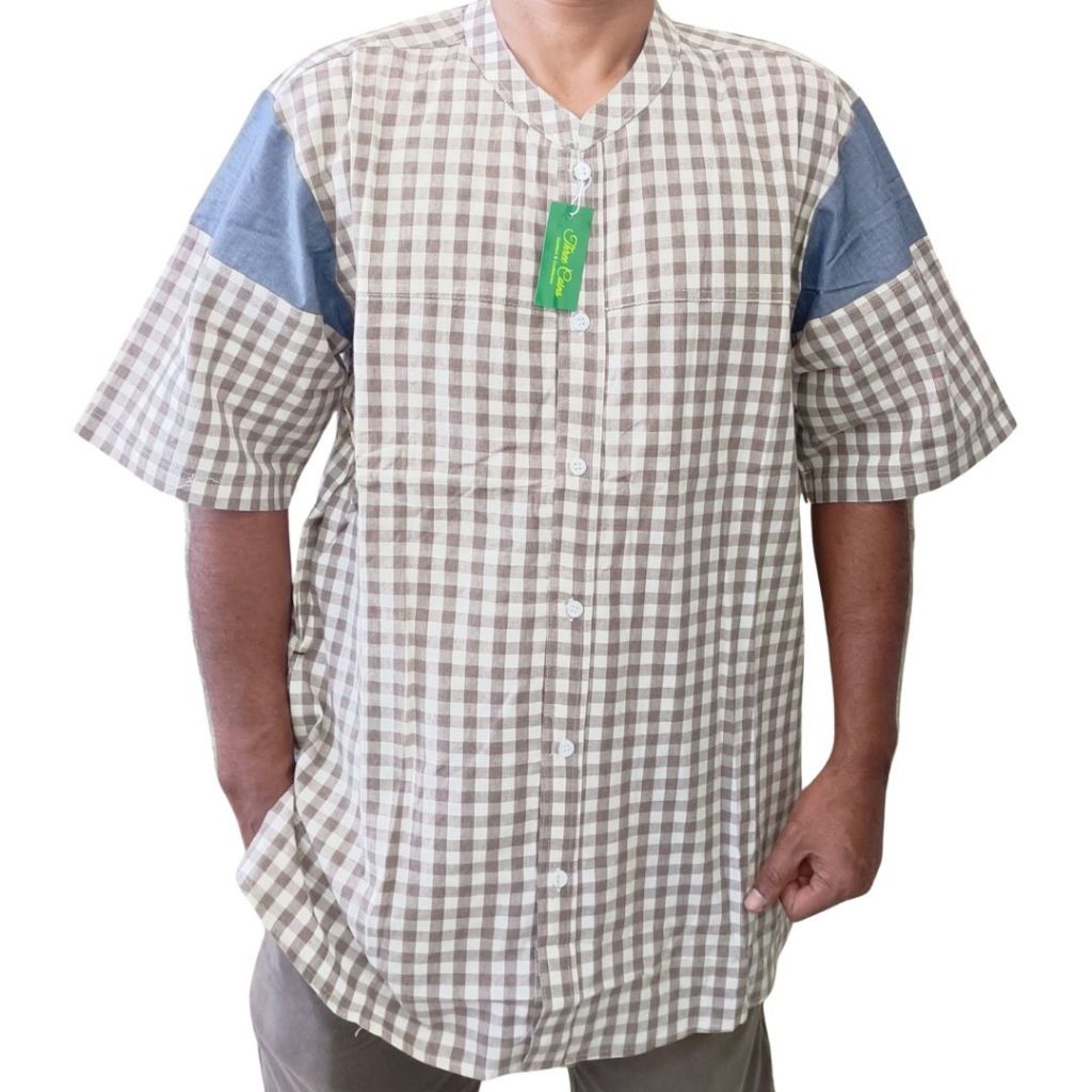 Baju Koko Kurta Kotak Cream