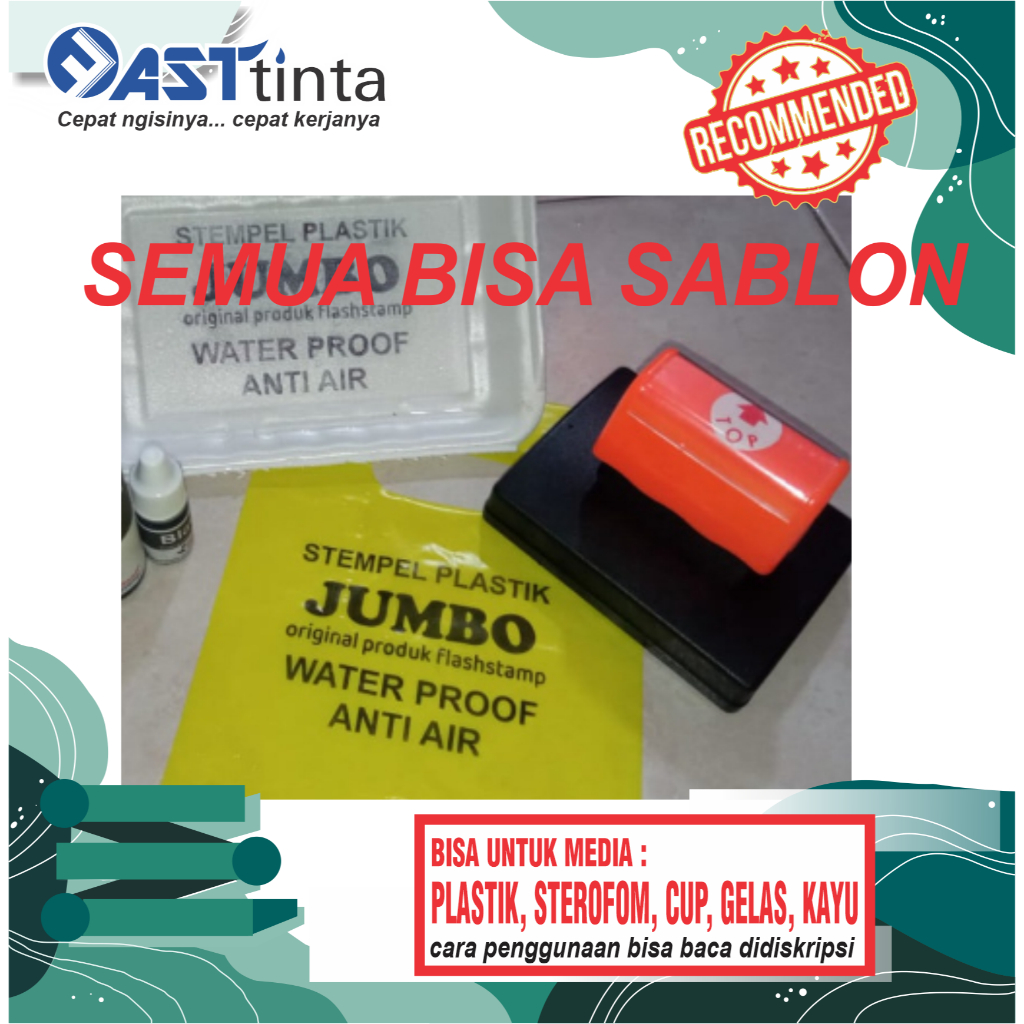 

STEMPEL Untuk Plastik, Cap Minuman, Sterofom, Stempel Permanen Waterproof, Stempel Flash