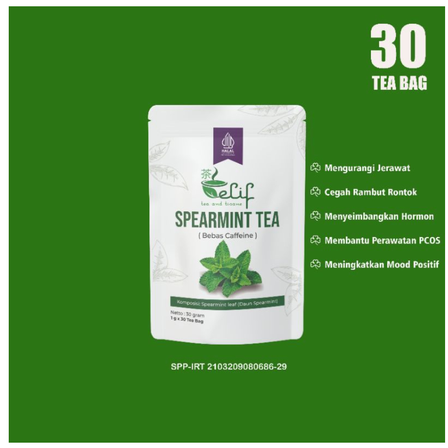 

TEA AND TISANE Spearmint Tea | Spearmint Tea Untuk Jerawat Hormon PCOS Promil | Teh Spearmint | 30 Tea Bag