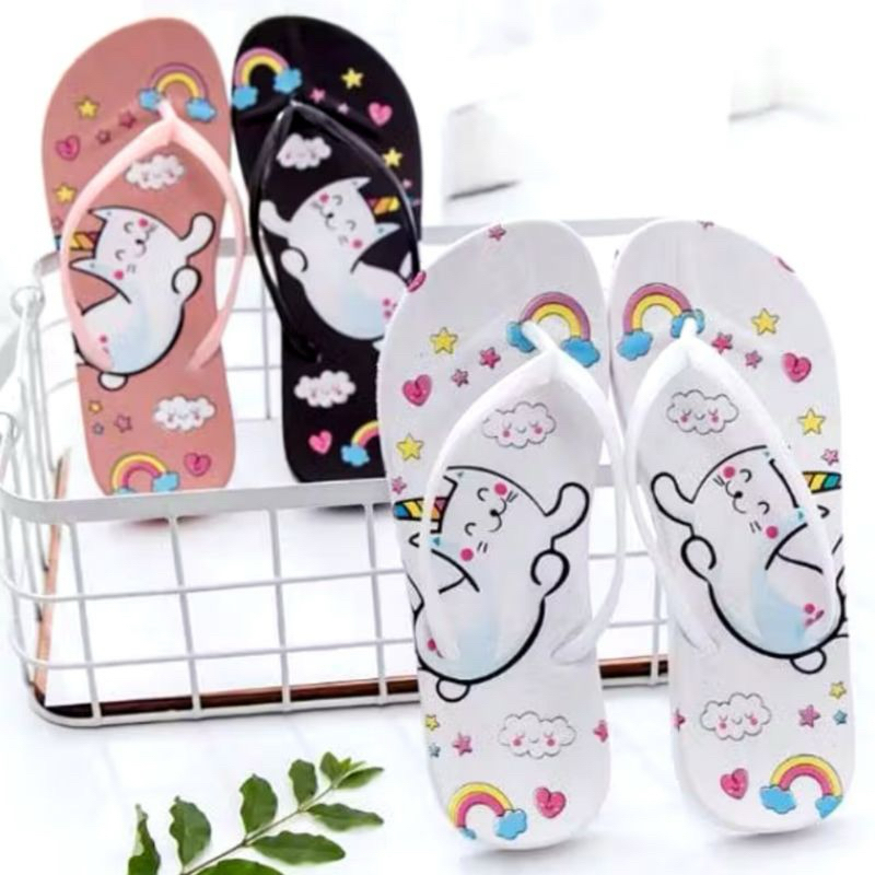 CAHAYA PELANGI (CPS) PELANGI - SANDAL WANITA KOREA MOTIF PELANGI