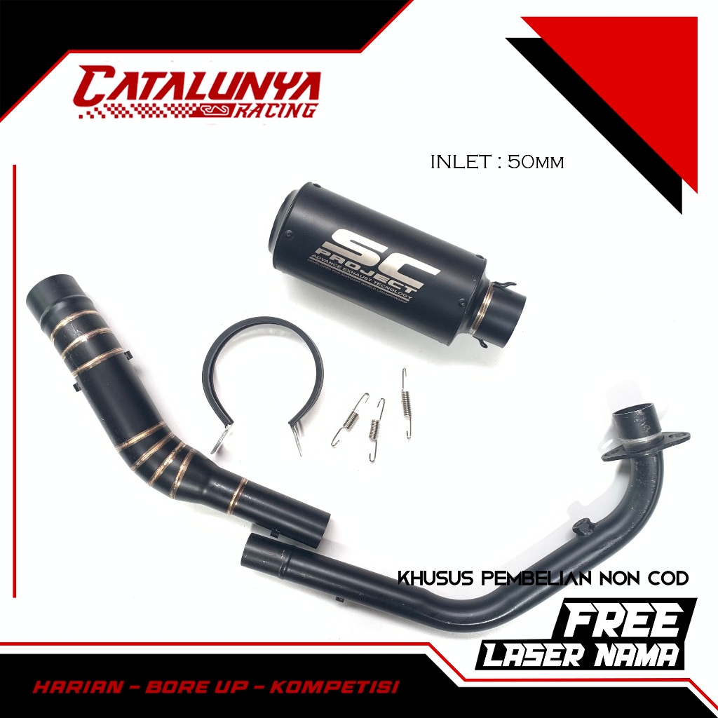 Knalpot racing SC PROJECT FULL Black Doff - for THUNDER 125