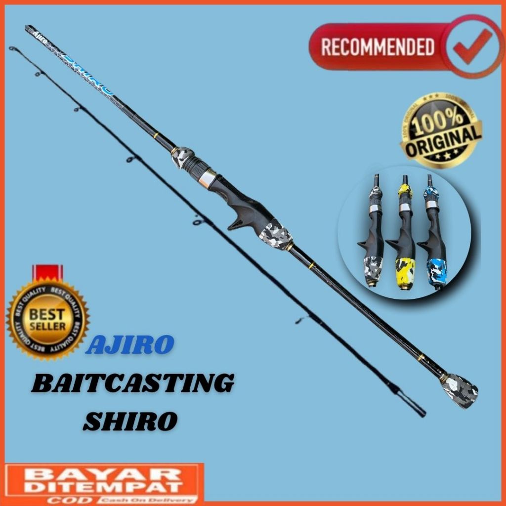 Joran Pancing Casting AJIRO SHIRO BC Baitcasting Rod Medium Lentur murah COD