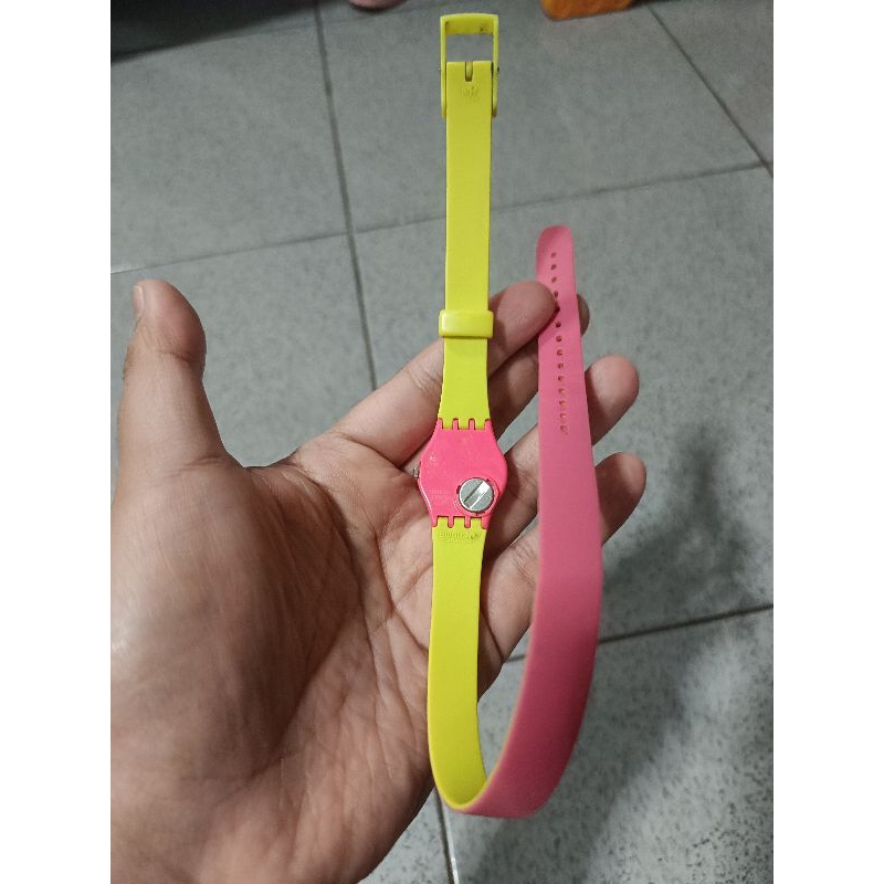 Jam Tangan Swatch Lilit kombinasi merah-kuning