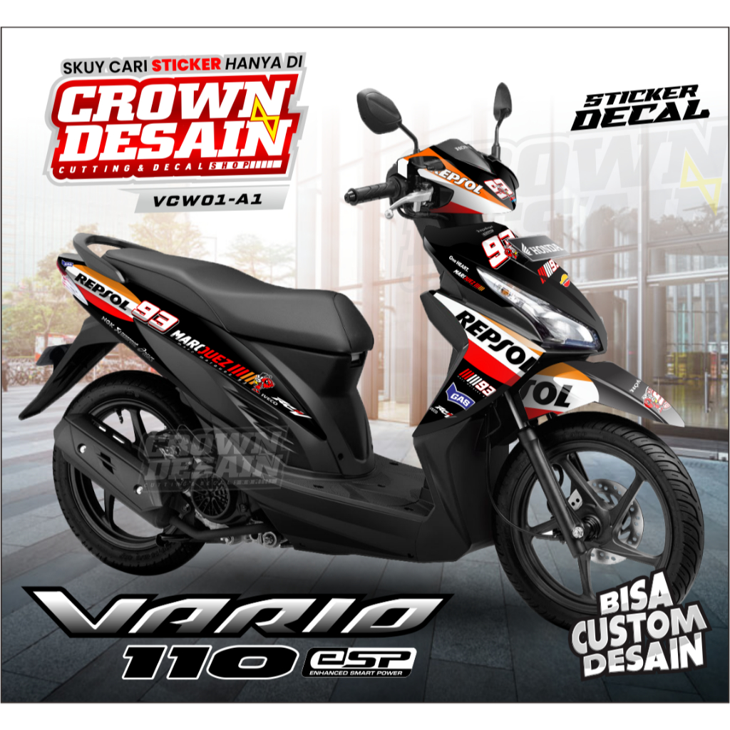 Decal Vario 110 Fi Fullbody Stiker Dekal - Sticker Motor Vario 110 Fi - Decal Motor Vario 110 Fi - S