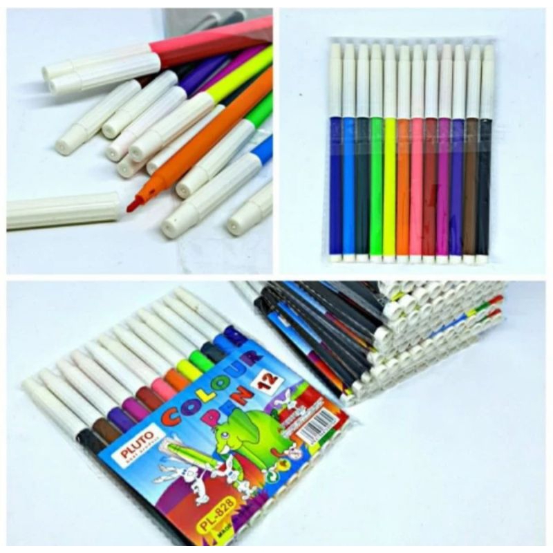 

Spidol Isi 12 Pcs Spidol Warna Pluto PL-838 (12 COLOUR) 2 BUNGKUS
