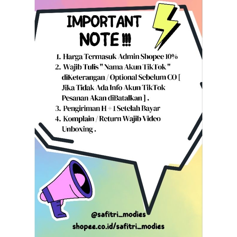 HARGA Rp 10.000 - Rp 55.000 + ( BIAYA ADMIN SHOPEE 10% )