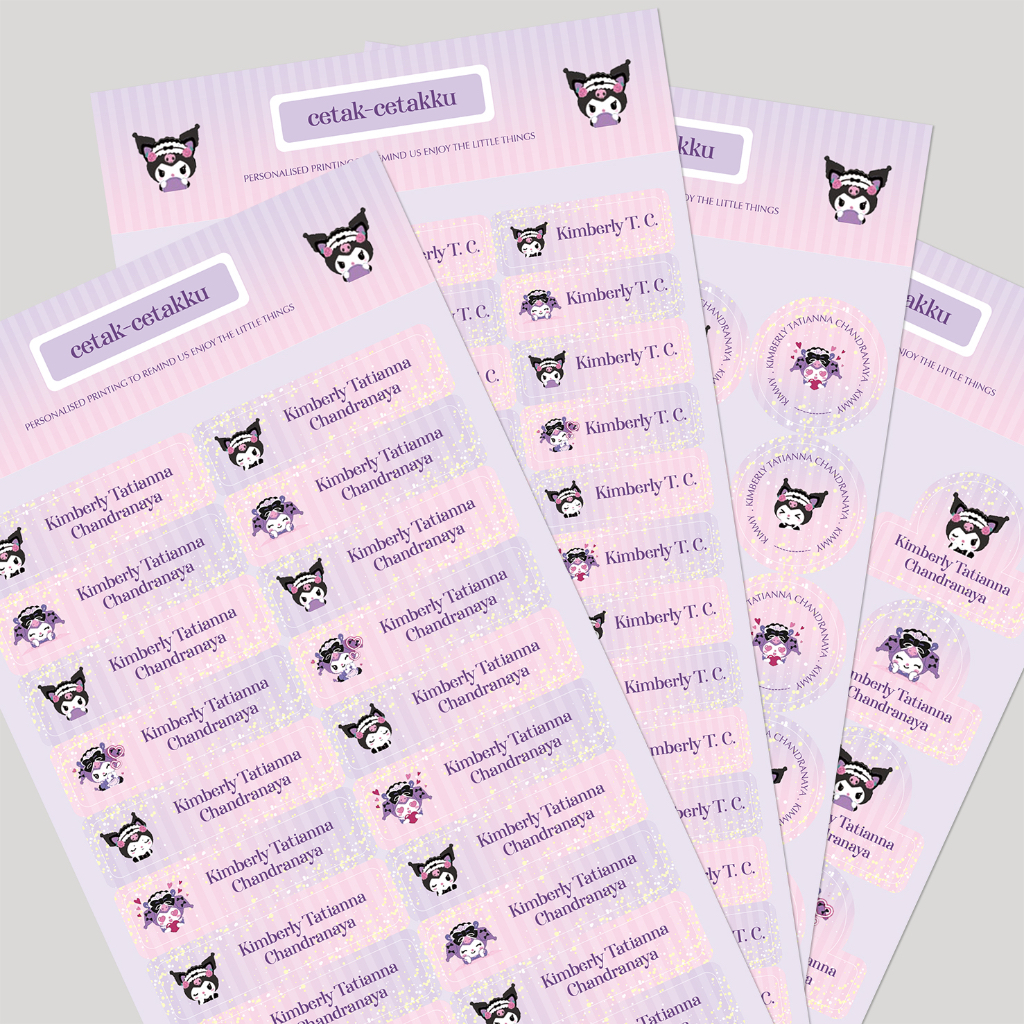 

KUROMI (Tsundere Cafe ) / COMBO PACK - 103 pcs / LABEL & STIKER NAMA WATERPROOF