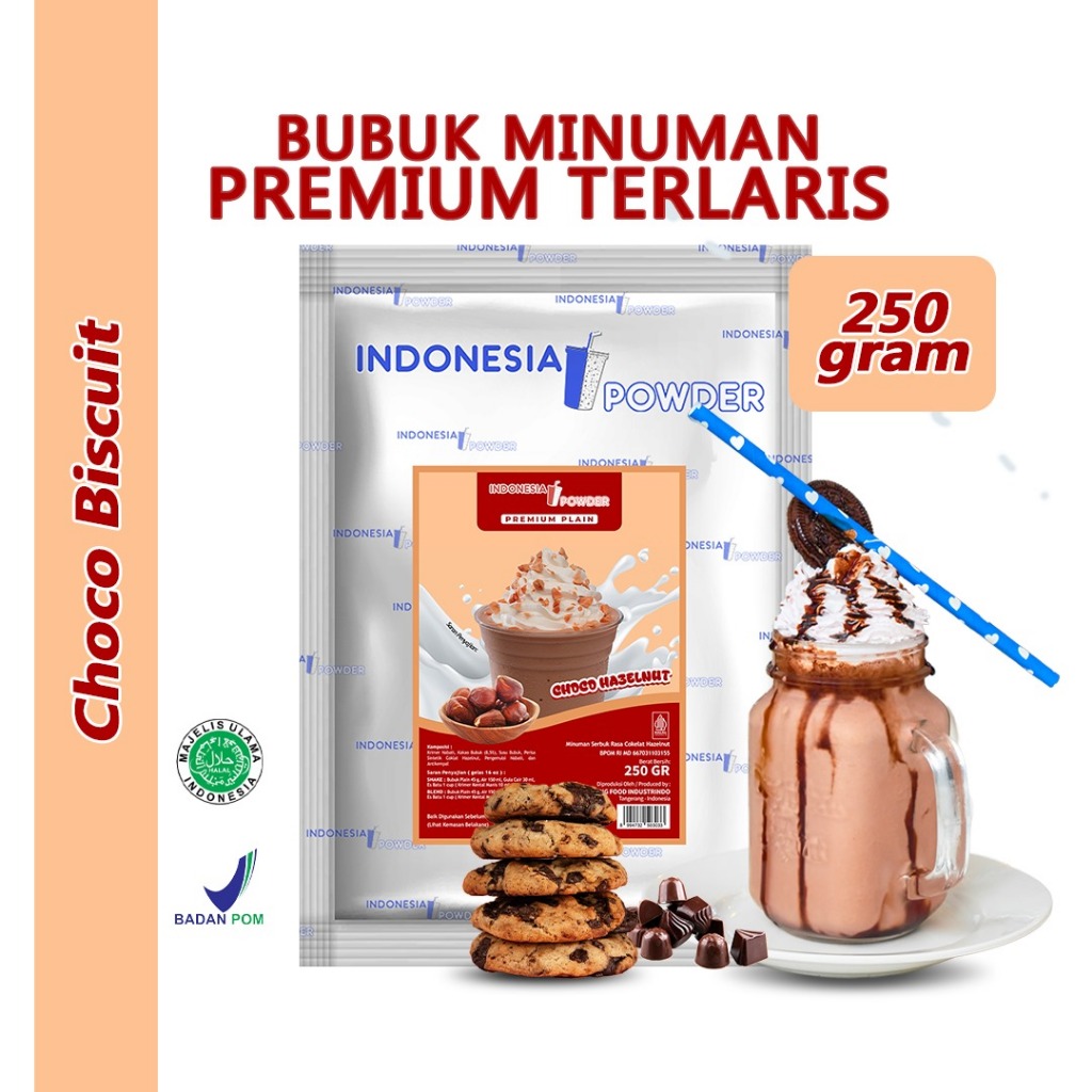 

NUSANTARA Bubuk Minuman Instant Premium Plain Tanpa Gula Horeca Rasa Choco Biscuit / Coklat Biskuit 250 Gram Omura Powder