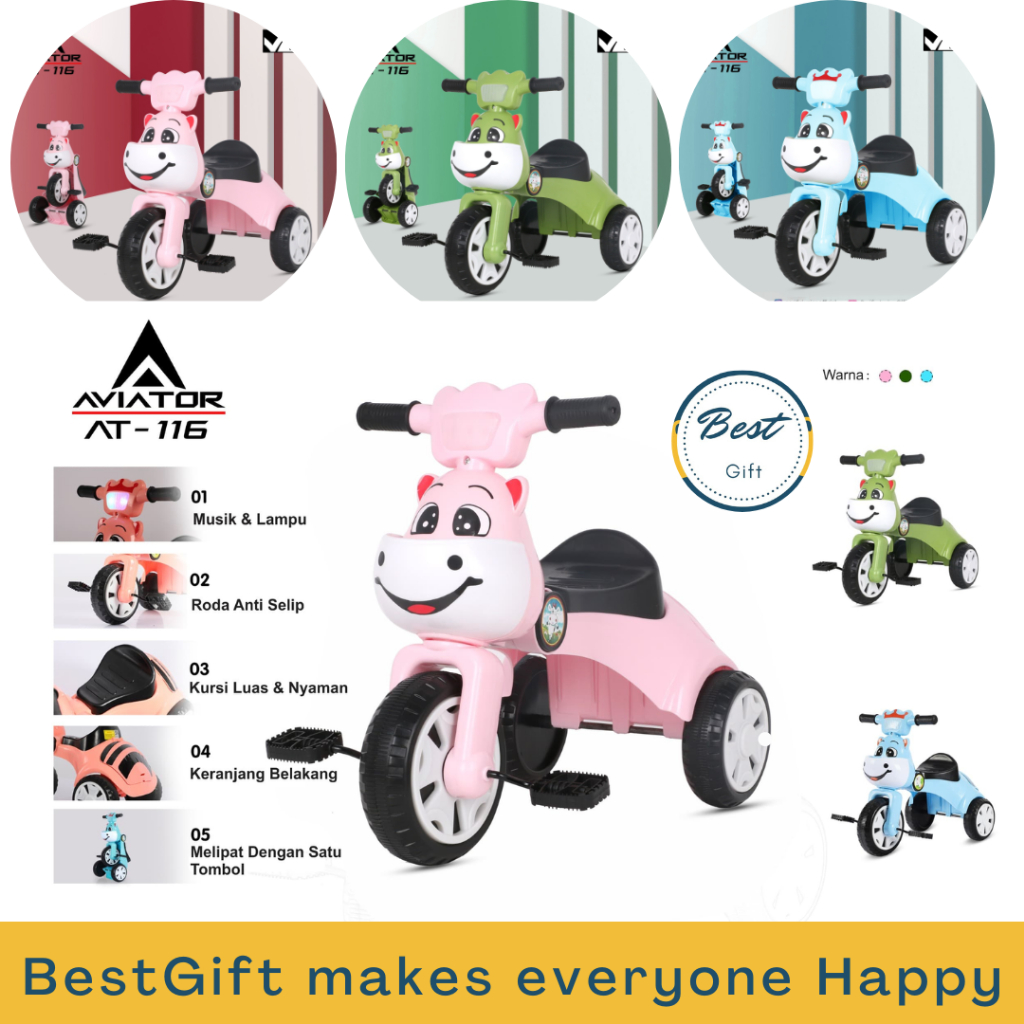 AVIATOR TRICYCLE FOLDING AT-116 // AT-117 // AT-118