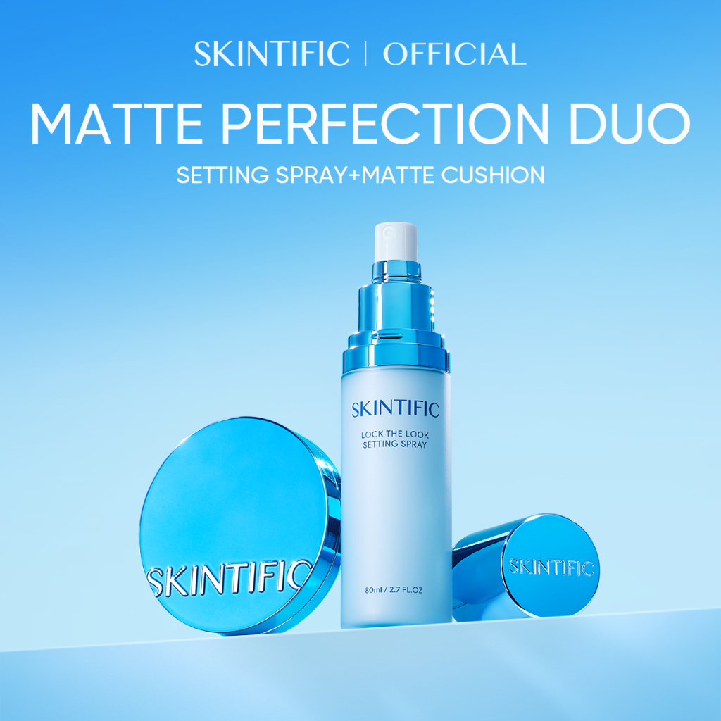 SKINTIFIC - 2pcs Paket-Beauty Set | Perfect Stay Velvet Matte Cushion 11ml + Lock The Look Setting S