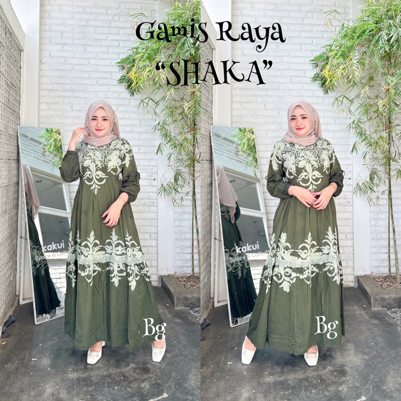 Gamis Raya Twill ori bg Motif Shaka
