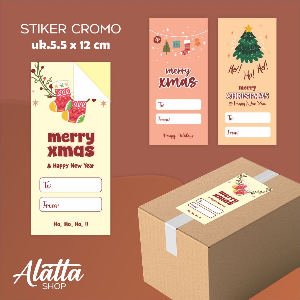 

STICKER LABEL NATAL Stiker Cromo Segel Merry Christmas isi 15 pcs