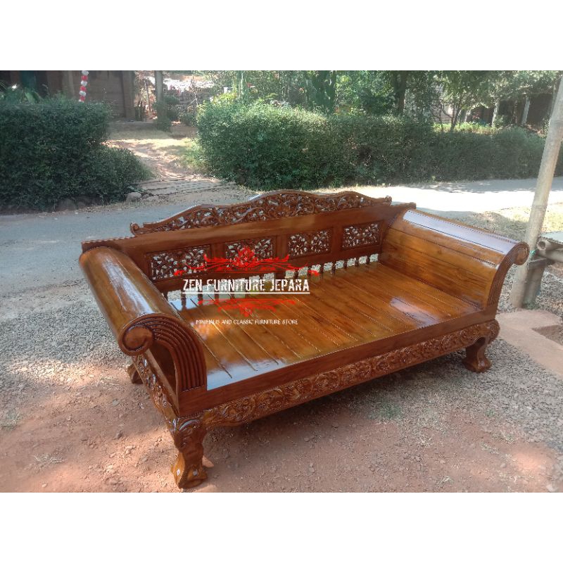 bale bale kuku macan, bangku jati, bangku ukir