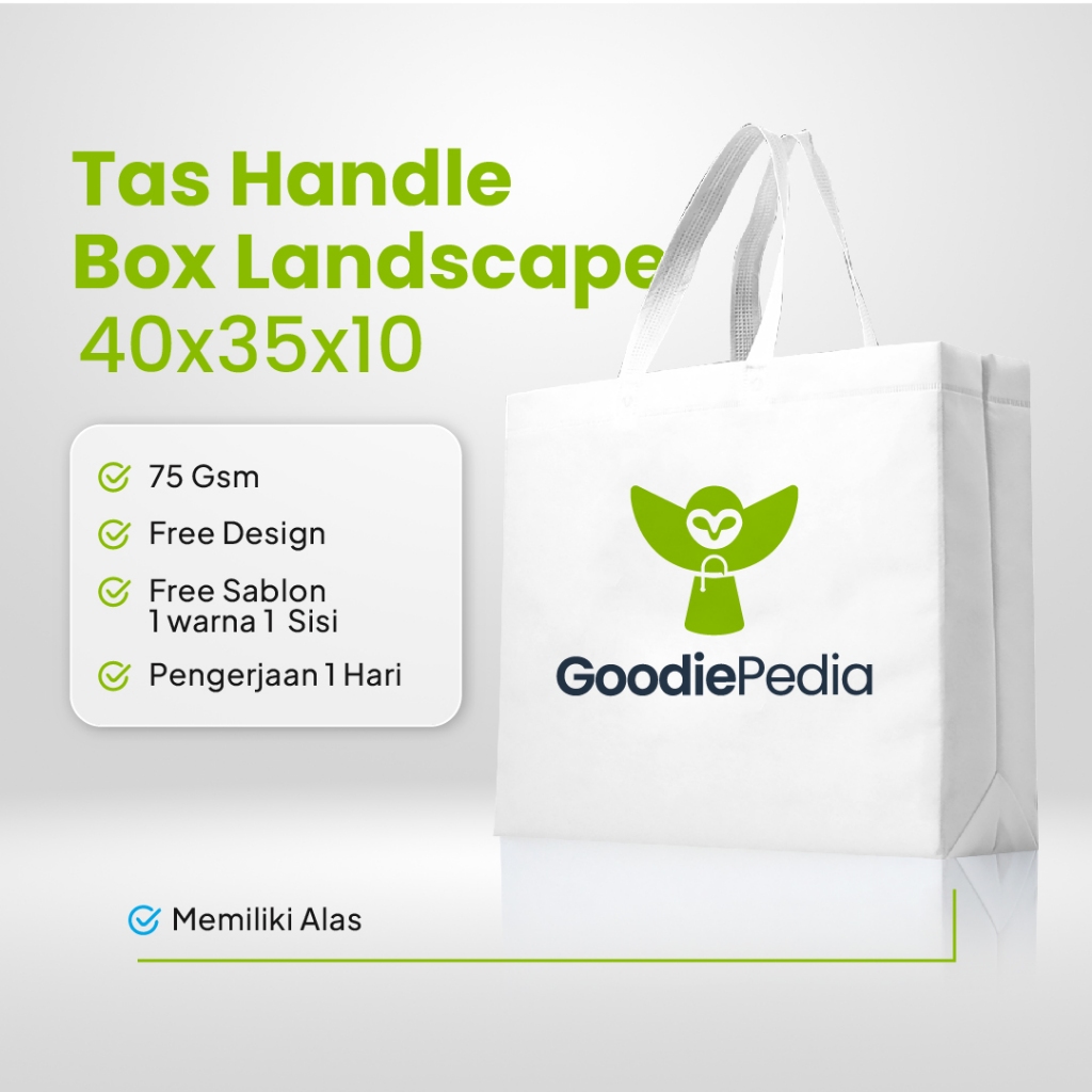 

Tas Spunbond Lipat Box 40x35 Landscape Custom Sablon - Ideal untuk Acara Syukuran & Kenang-Kenangan