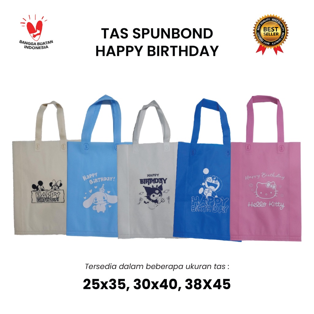 

Tas Spunbond FMB Happy Birthday Karakter (65 Gsm) - Spunbond Goodie Bag Birthday Character