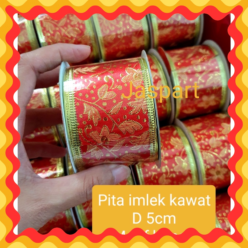 

BUNDLE SPESIAL PITA GLITTER IMLEK PINGGIR KAWAT PITA PARCEL PITA IMLEK CNY PITA HIASAN CANTIK LEBAR BESAR 25 5 65 CM WARNA EMAS GOLD