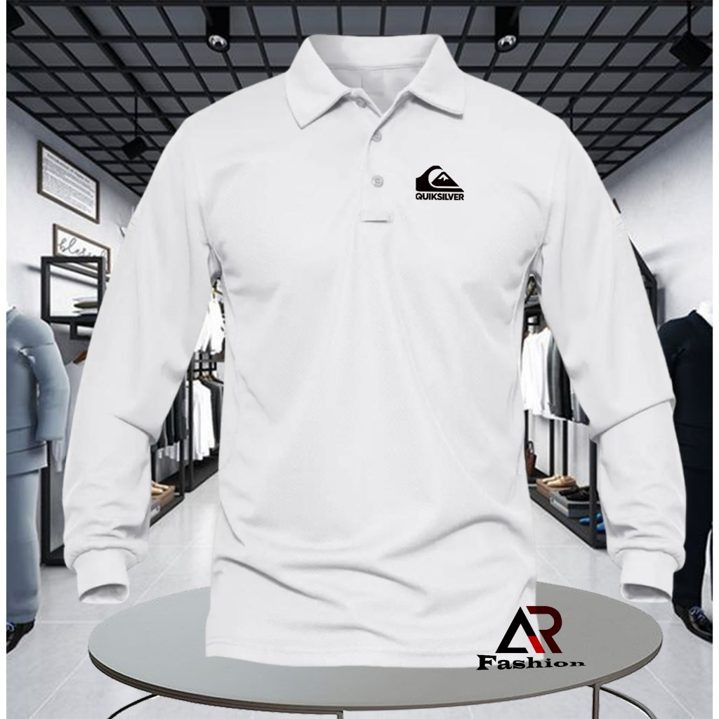 POLO Shirt KAOS POLO LENGAN PANJANG PRIA/WANITA POLO QUIKSILVER BLACK
