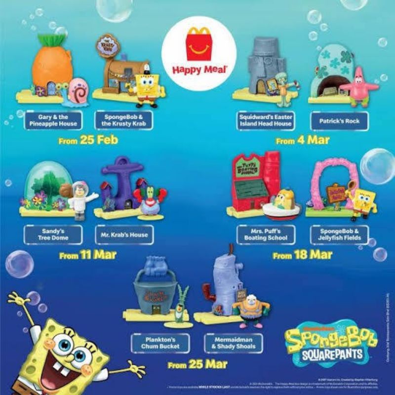 FIGUR MCD MCDONALD'S HAPPY MEAL TOYS - SPONGEBOB