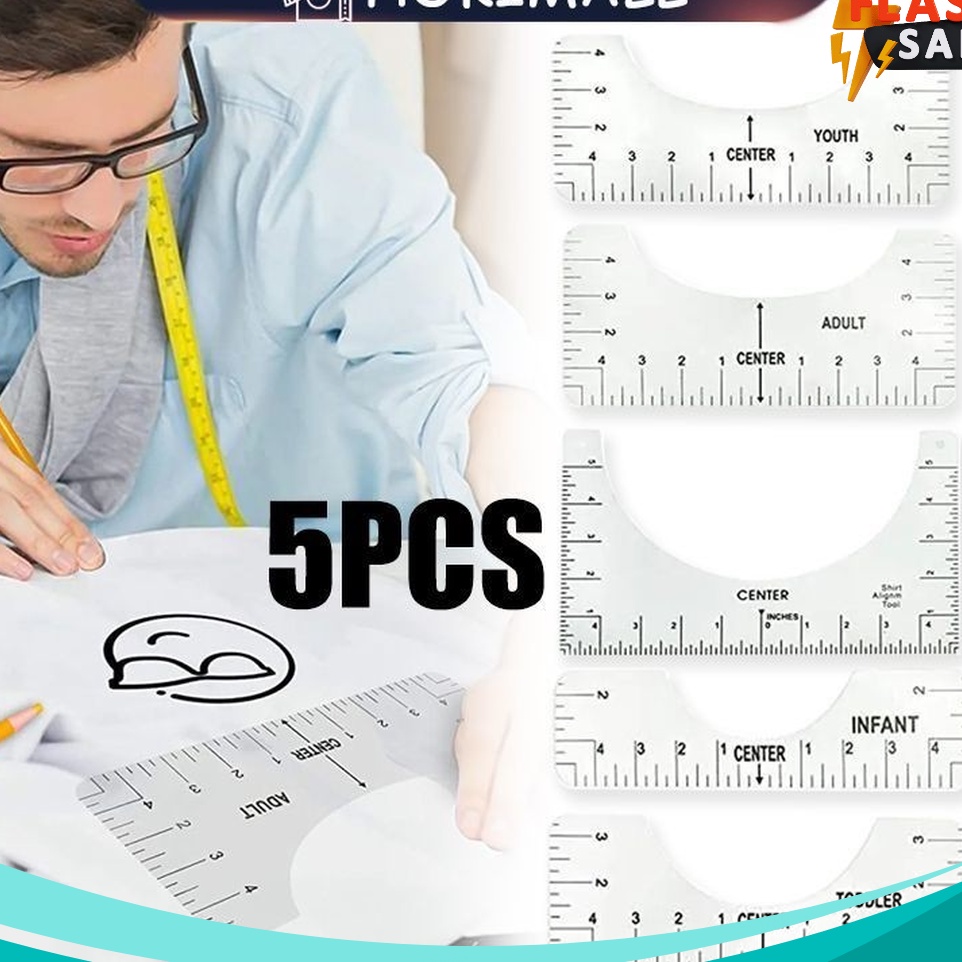 

GRATIS ONGKIR 5PCS Penggaris Pengukur Desain Model Round Neck TShirt Ruler Penggaris Kaos Untuk Sablon Round Neck