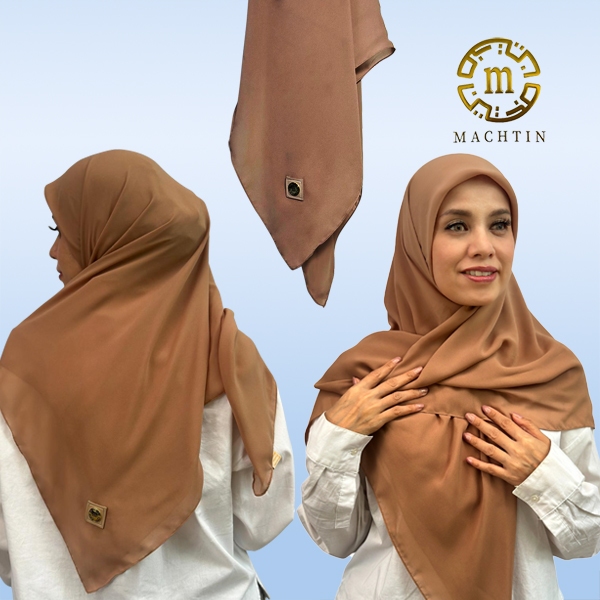 Hijab Segiempat Arabian Chiffon - Tan Machtin Hijab