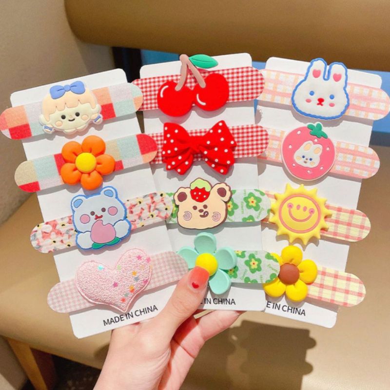 Set tempelan rambut anak isi 2pcs bandana tempel anak penahan poni tempelan poni rambut dewasa tempe