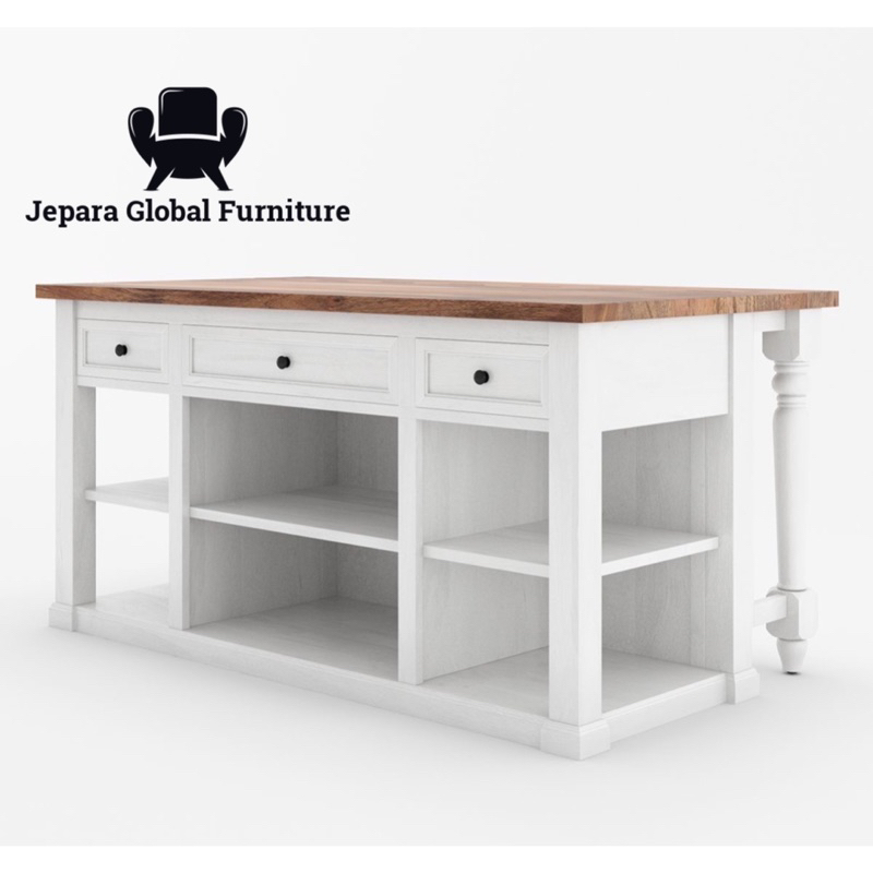 Kitchen Island Meja Dapur kaki doble - meja dapur duco - meja dapur modern - meja bar jati - meja ma