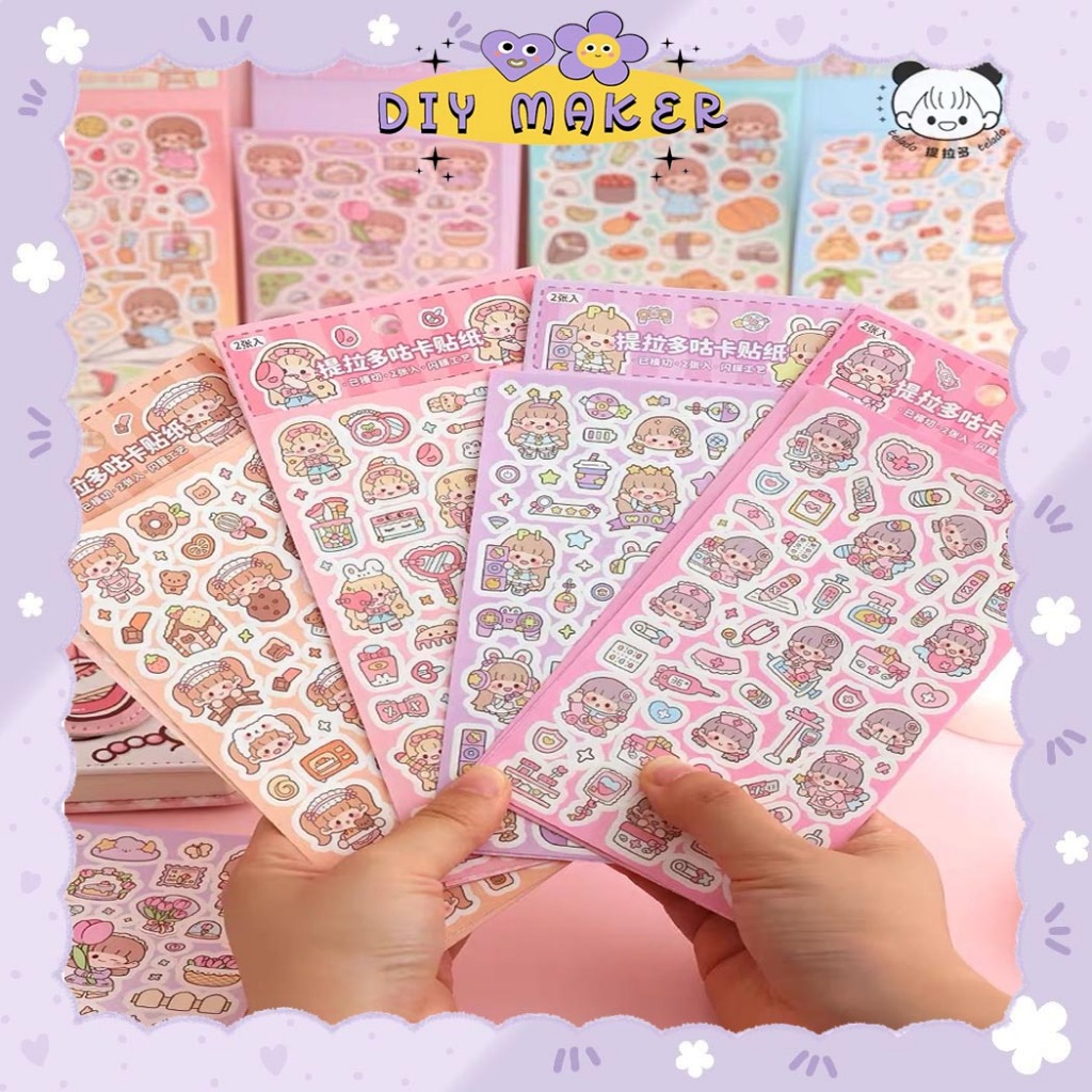 

DM Stiker Glitter Cantik Soft & Cute Buat Dekor DIY Case HP / Deco Photocard Kpop Stiker DIY TLD135