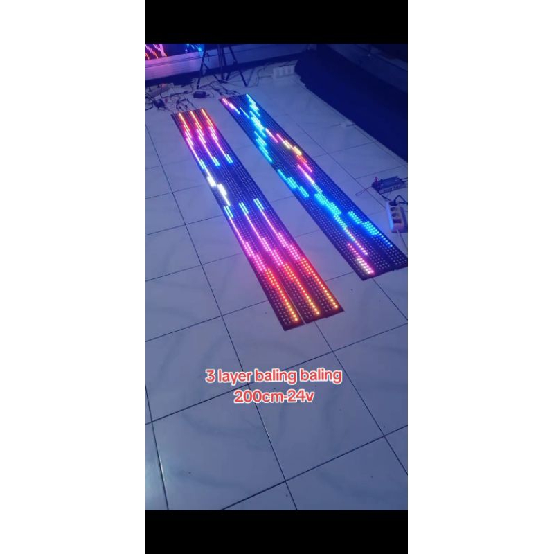 lampu rgb strobo text bus 3 layer tumpuk 180cm- 200cm 24v versi baling baling