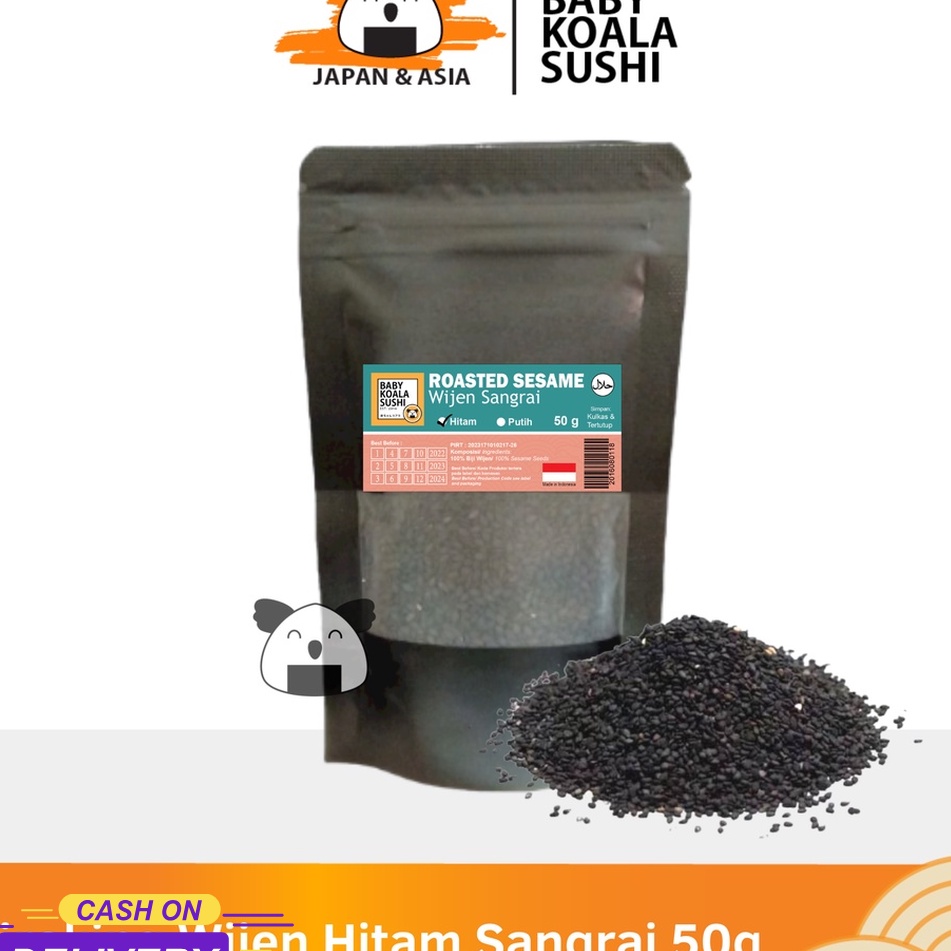 

DESAIN KHUSUS Hiroking Biji Wijen Hitam Sangrai 5 g Halal Roasted Black Sesame Seed for Sushi Ramen