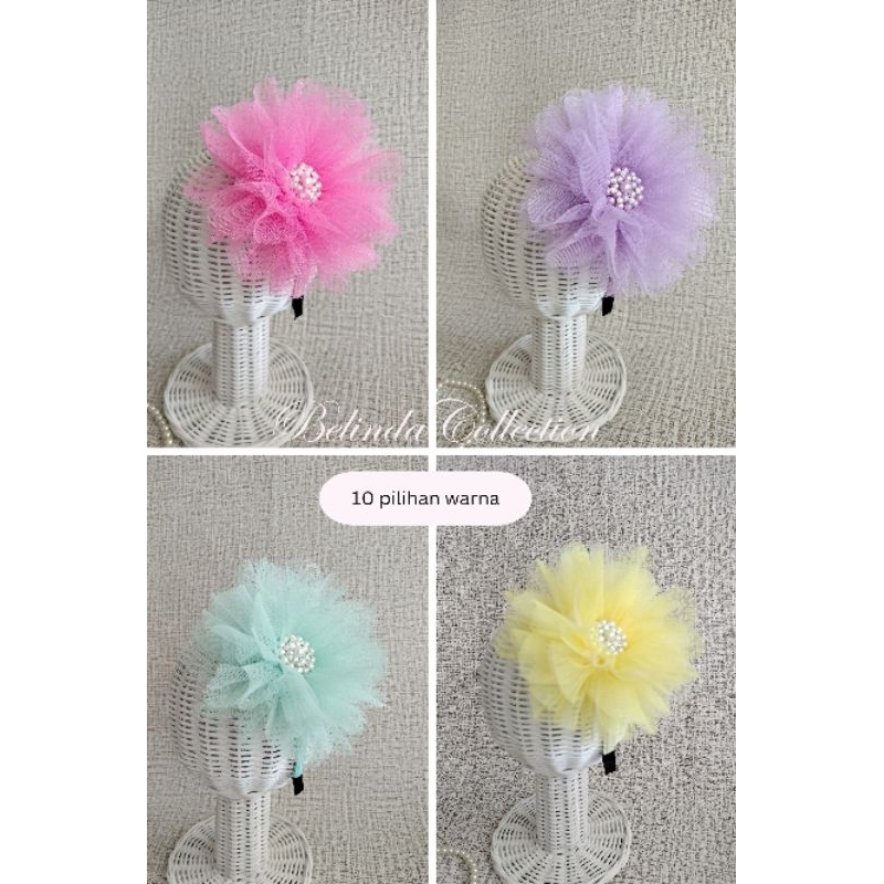 BANDO BUNGA ANAK HEADBAND BUNGA BANDANA BAYI  BANDO PESTA ANAK HIASAN RAMBUT ANAK BANDO BUNGA TILE S