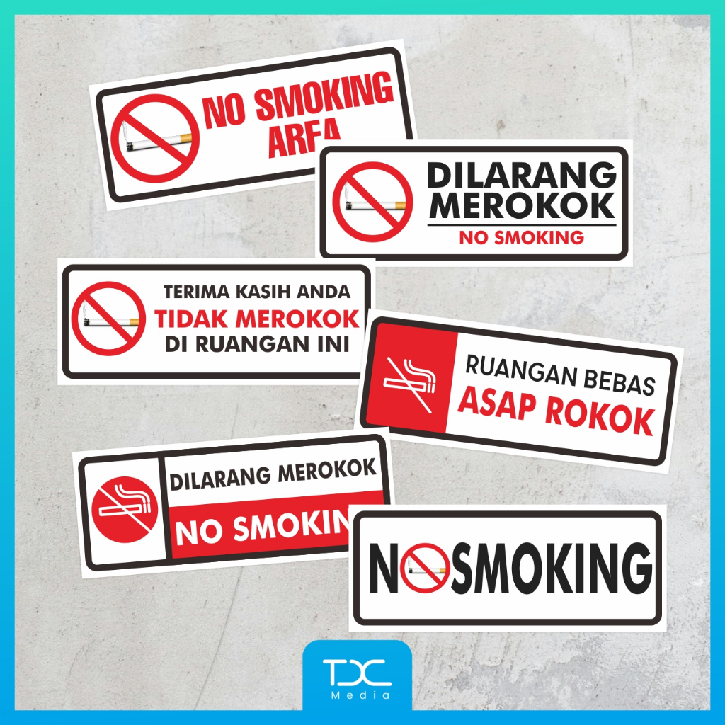 

Stiker Vynil "NO SMOKING" Larangan Merokok