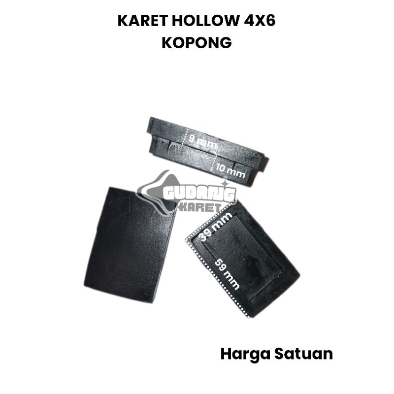 Karet Kaki Hollow 4x6 Kopong / Karet Besi Hollow ukuran 4x6