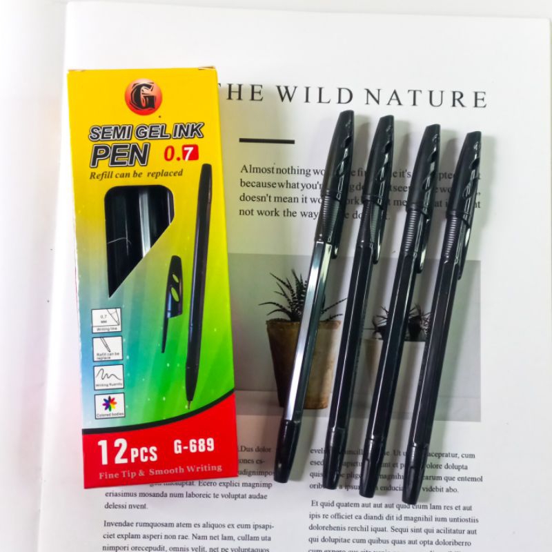 

Pulpen Semi Gel Ink Isi 12pcs Ballpoint G-689 Semi Gel