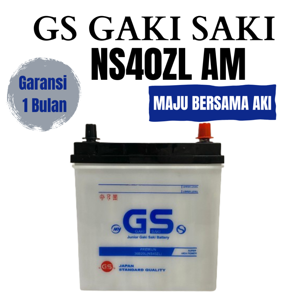 Aki Mobil Honda New City, Jazz,New Jazz, Freed GS NS40ZL Aki Basah AM