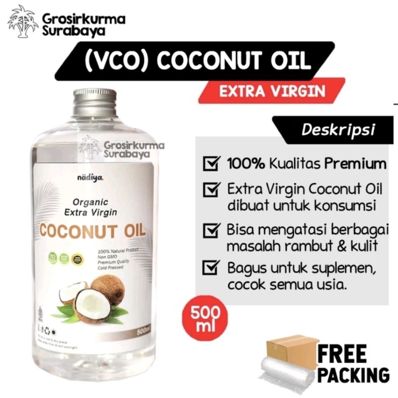 

VCO murni Asli Minyak Kelapa Cold Pressed Virgin Oil Premium Nadiya