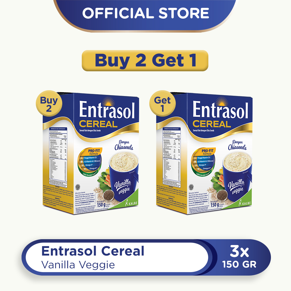 

Buy 2 Get 1 Entrasol Cereal Vanilla Veggie (5 Sachet @30gr)