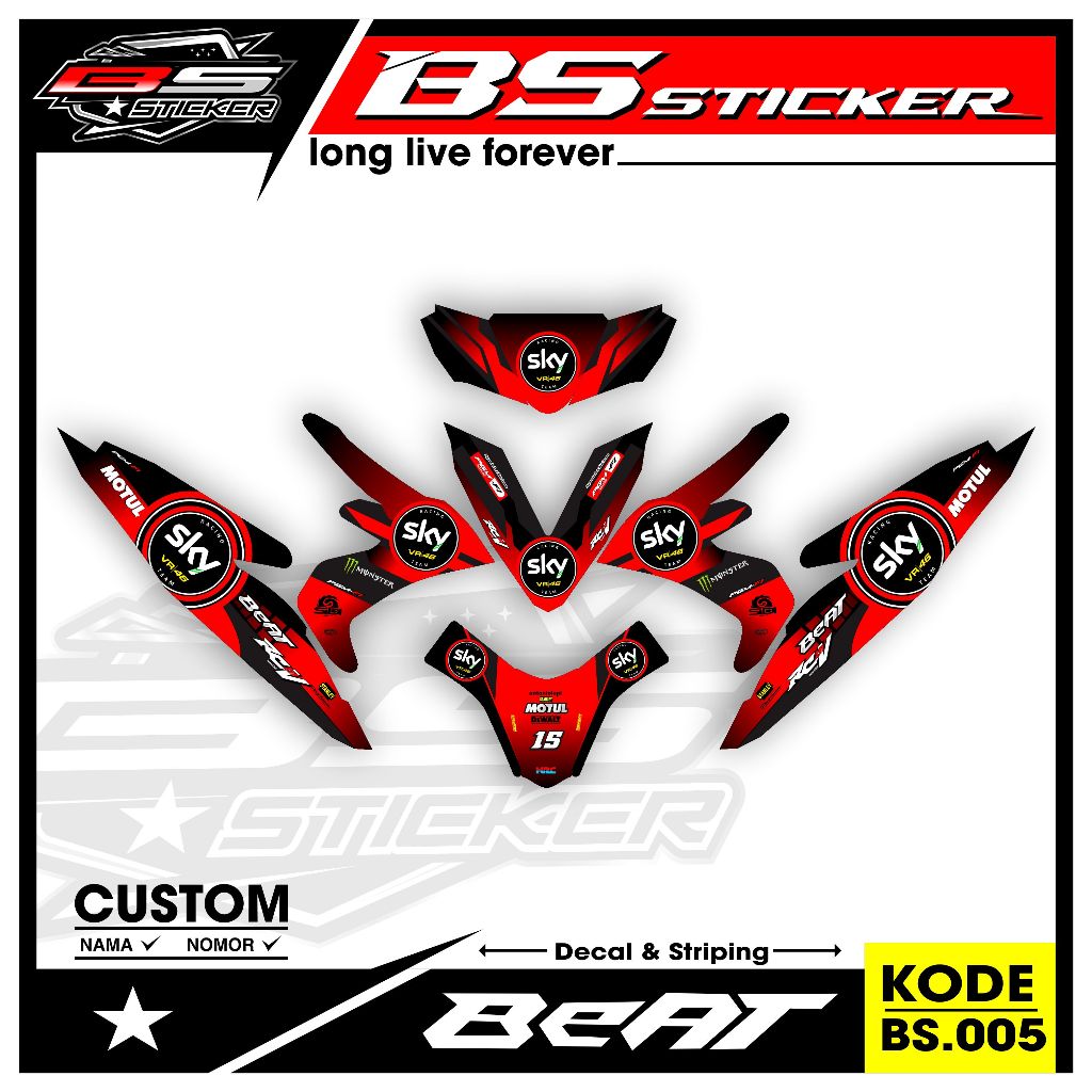 Decal Beat ESP - SEMI DECAL Variasi List HONDA Beat ESP .BS.005