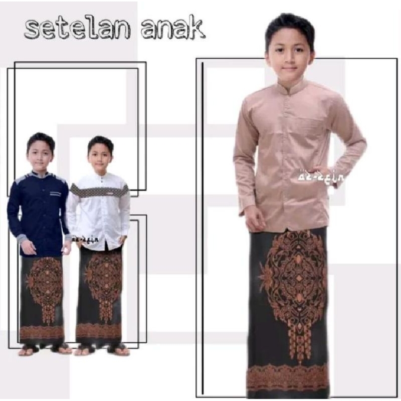 Set Koko anak remaja dan sarung//setelan anak remaja muslim//setelan Koko anak