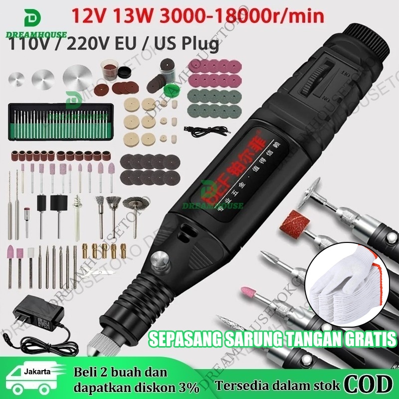 13W Mesin Mini Grinder 132pcs Grafir Bor Gerinda Ukir gerinda listrik mini gerinda mini Gerinda Elec