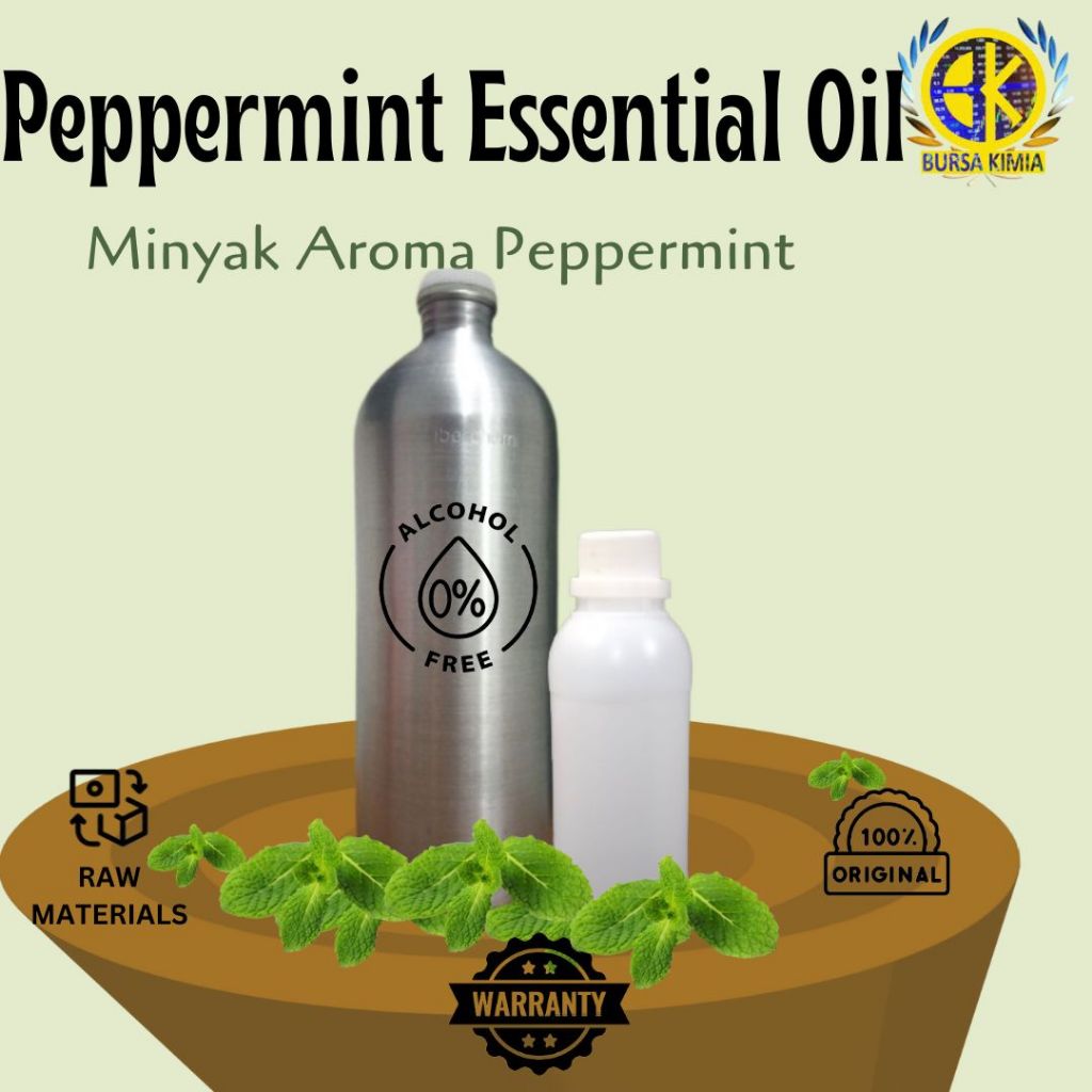 Pure Mint Oil Asli Minyak Daun Mint Peppermint Oil - 1 Liter / Minyak Mint Meredakan Sakit Kepala