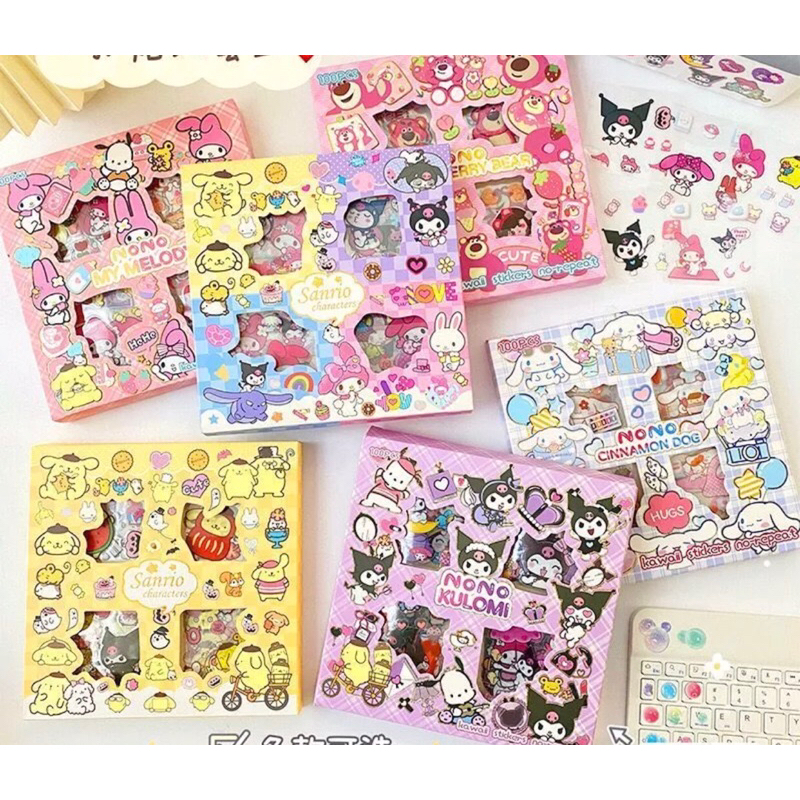 

Sticker Sanrio Karakter Kuromi dan Melody - Isi 100 Lembar Per Box - Stationery, Paper Stiker